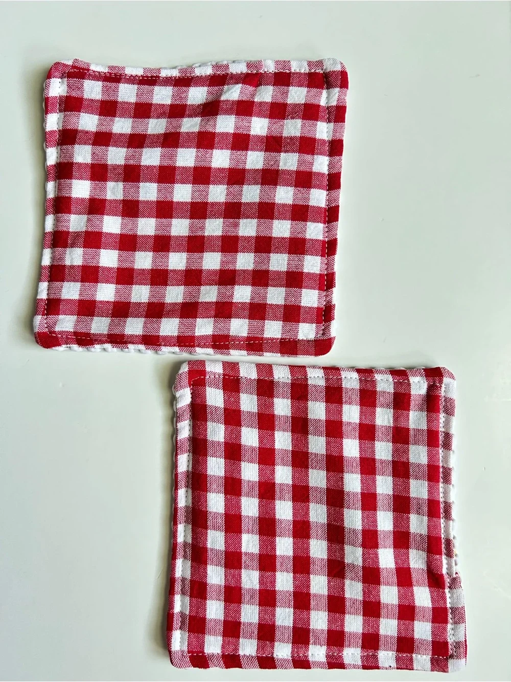 Hand Crafted Red and White Gingham Non Slip Jar Grippers Opens Hard to Turn Lids